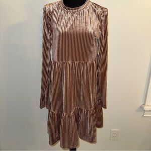 Emery Rose Pleated Velvet Dress